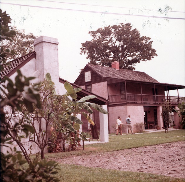 Salcedo House and Kitchen from the garden behind the Arrivas House, looking Northwest, 1971