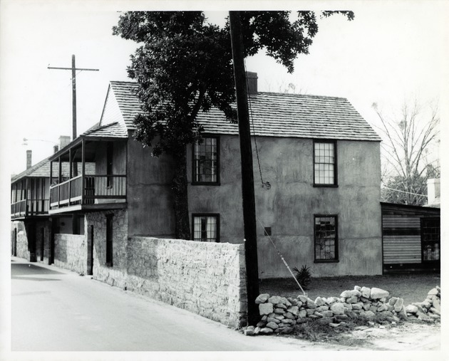 Salcedo House after reconstruction work was completed, from St. George Street, looking Southwest, 1962