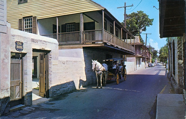 The Arrivas House with a horse carriage in front, from St. George Street, looking North - 