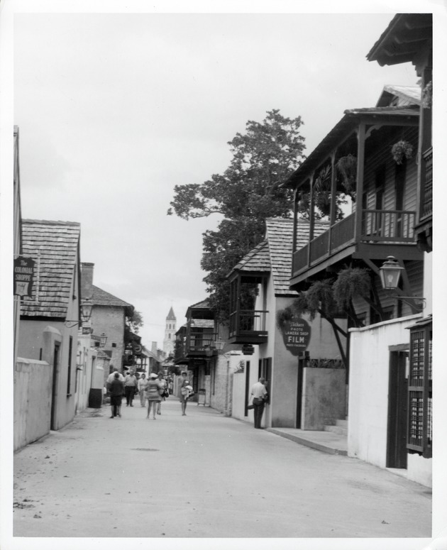 A view down St. George Street from in front of the Ribera House, looking South,