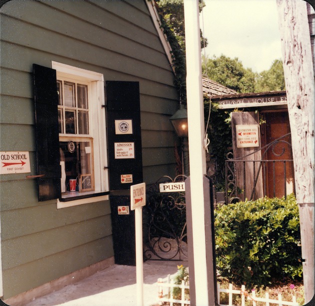 Entrance to the Oldest Wooden School House from St. George Street, looking West
