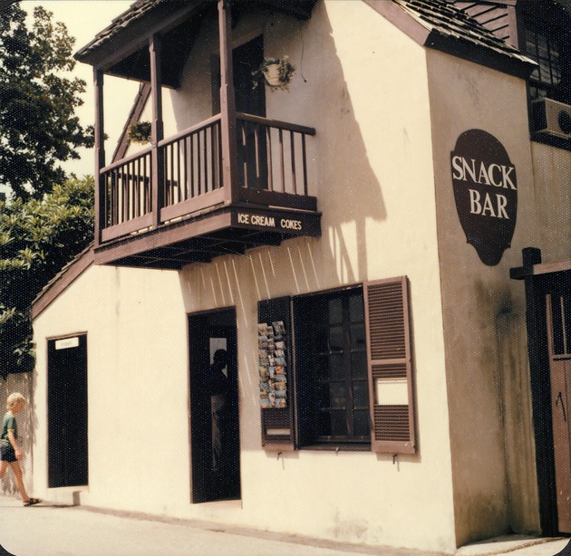 House as a snack shop from St. George Street, looking Southwest