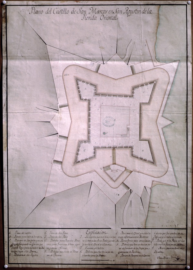 Plano del Castillo de San Marcos en San Agustin de La Florida Oriental, 1796