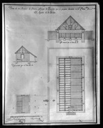 Plano de un Almacen de Polvora Y Cuerpo de Guardia que se Propone Construir en la Plaza de San Agustin de la Florida, Francisco Sabatine (Positive)