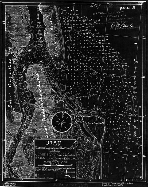 Map of St. Augustine Harbor (1887) - 