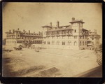 Construction of the Hotel Ponce de Leon, from the corner of Cordova Street and King Street, looking Northwest, ca. 1887