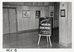Entrance to the Contemporary Mexican Painting  exhibit in the auditorium of Government House, ca. 1967