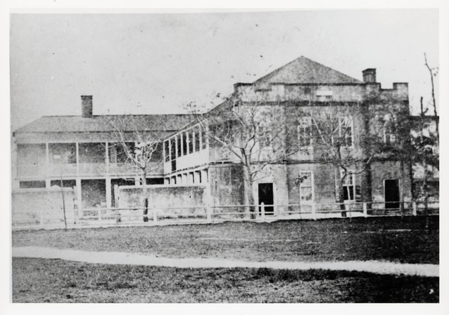 Government House prior to the 1873 reconstruction from the Plaza de la Constitucion, looking West