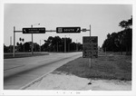 Signage forDowntown St. Augustine and a number of individually listed Historic Sites at the intersection of U.S. 1 and San Marco Avenue,, from U.S. 1, looking South, 1971
