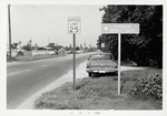 Road sign for the St. Augustine Historical Diorama on West Castillo Drive looking West, 1971