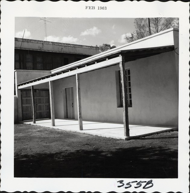 Entrance to the Gallegos House and courtyard looking Northwest, 1963