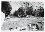 [1973] The cleared lot with foundation piers laid out just prior to the construction of the Peso de Burgo House looking Southeast, 1973
