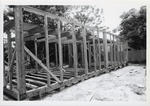Constructing the Peso de Burgo House, framing the structure, view from St. George Street looking Southeast, 1973