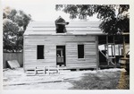 Constructing the Peso de Burgo House, cladding the East façade, view from the rear yard, looking West, 1973