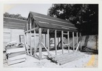 Constructing the North outbuilding behind the Peso de Burgo House, looking Northwest, 1973