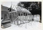 Framing the North outbuilding behind the Peso de Burgo, looking Northwest, 1973