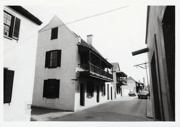 The Benet House at the intersection of St. George Street and Cuna Street, looking South down St. George Street, ca. 1968