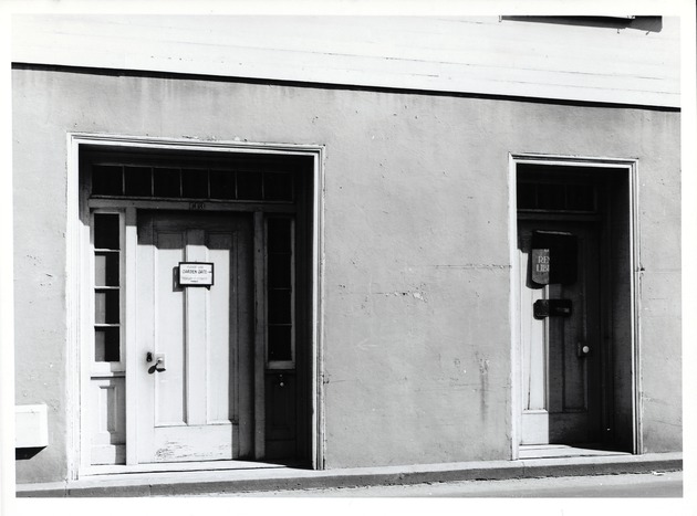 The front entryway to the Peña-Peck House from St. George Street, looking East, 1937