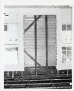 [1968] Bracing in the west wall of Room 2-1 in the Peña-Peck House, between windows 2-4 and 2-5, 1968