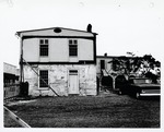 The Peña-Peck House from the south garden during restoration work, looking North, 1968