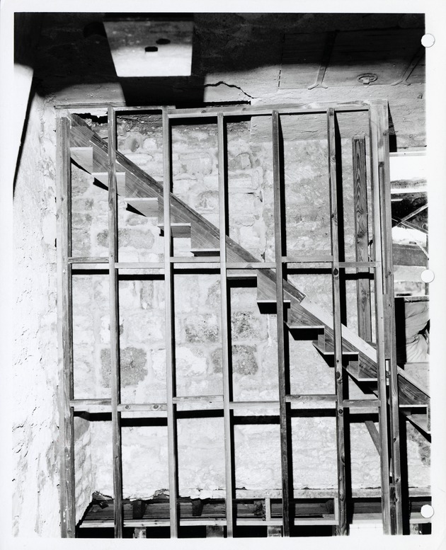 New service stairs in the Peña-Peck House, 1969