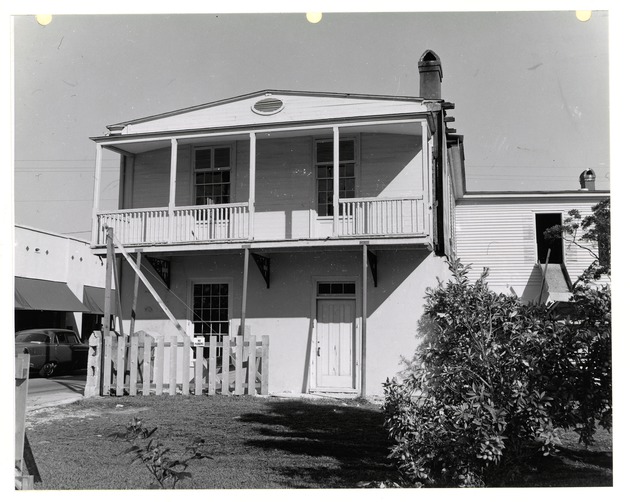 South entrance on the west wing of the Peña-Peck House from the south garden, looking North, 1968