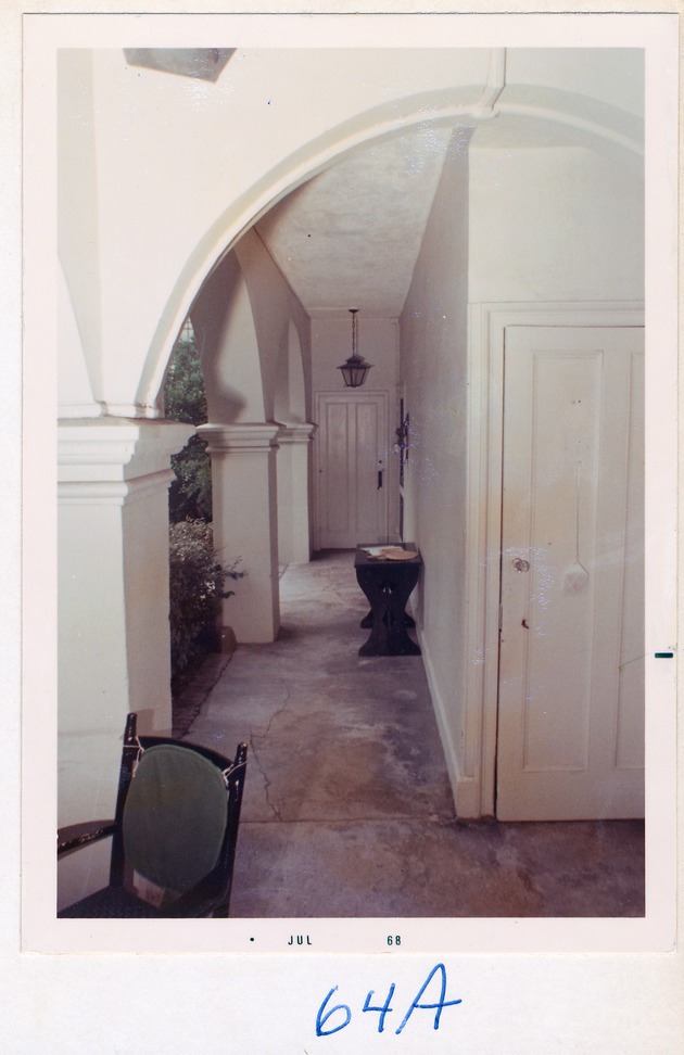 Loggia along the courtyard of the Peña-Peck House, 1968