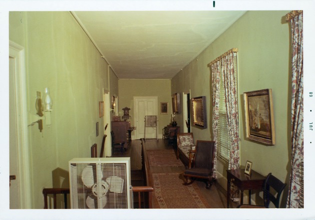 Peña Peck House interior, second floor hallway looking North, 1968