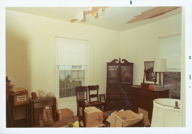 Peña Peck House interior, Room 4 second floor, looking Southeast, 1968