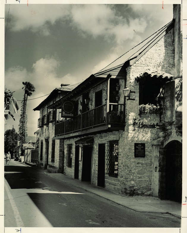 The Old Spanish Inn after restoration work from St. George Street, looking Northeast, ca. 1960