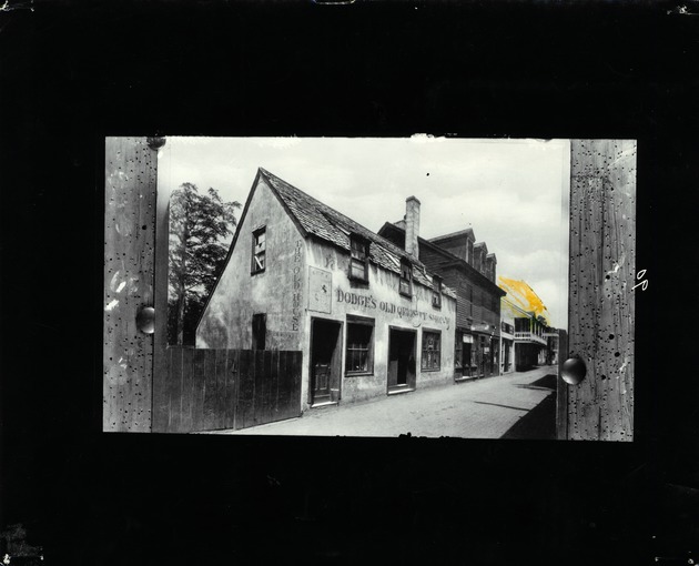 Historic View of the Parades Dodge House as Dodge's Old Qriosity Shop from St. George Street, looking Northwest