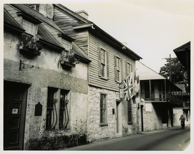 The Parades Dodge House, Rodriguez-Avero Sanchez House, and Arrivas House from St. George Street, looking Northwest, ca. 1962