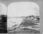 Half of a stereoview of the St. Augustine bayfront and seawall as seen from the Castillo de San Marcos, looking South, ca. 1864
