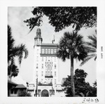 [1966] The upper floors and tower of the Exchange Bank as seen from the Plaza de la Constitucion, looking North, 1966