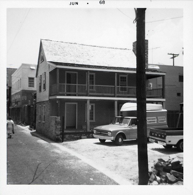 Watson House as seen from the balcony of the Wakeman House, looking South, ca. 1968