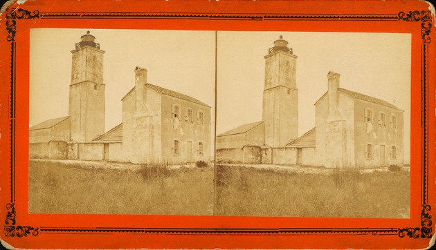 A stereoview of the historic St. Augustine Lighthouse, ca. 1870 - Front