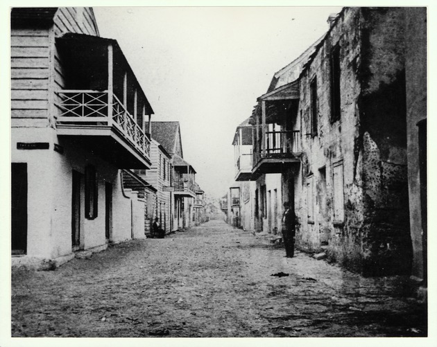 Charlotte Street from from the intersection with Treasury Street, looking North, ca. 1875