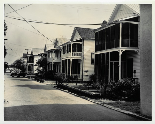 Houses along Cuna Street as seen from the intersection with St. George Street, looking East, 1962
