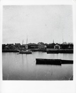 St. Augustine waterfront and boat basin with the public market on the right, looking Southwest, ca. 1864