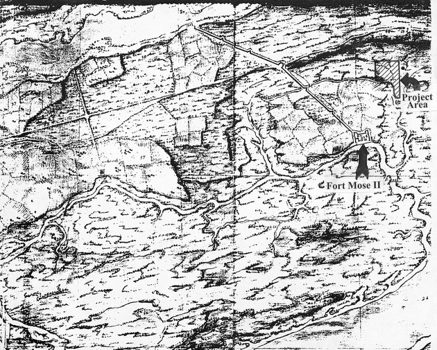 Historic Maps of Fort Mose and Batewell farm area - 