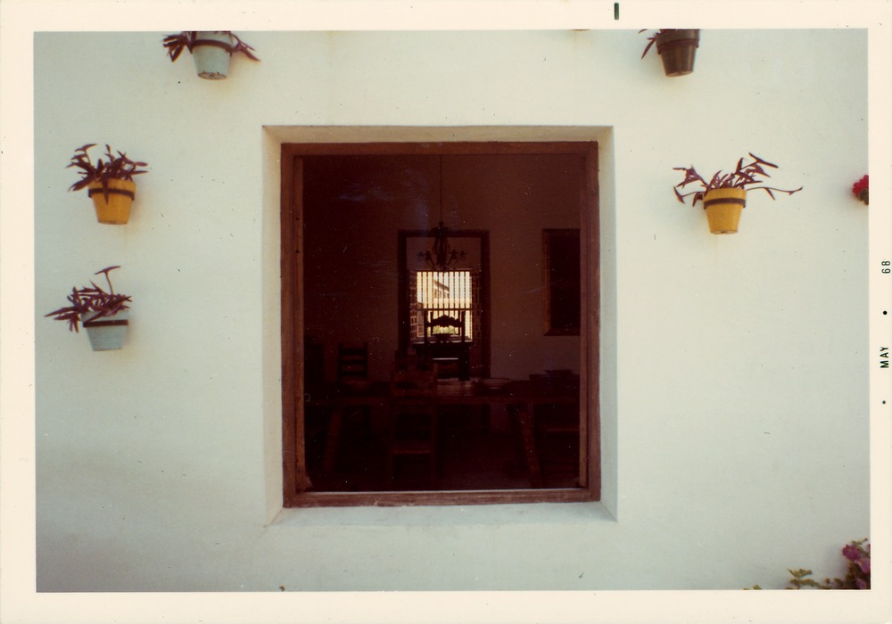 Looking through the Ribera House from the rear window (west façade), looking East