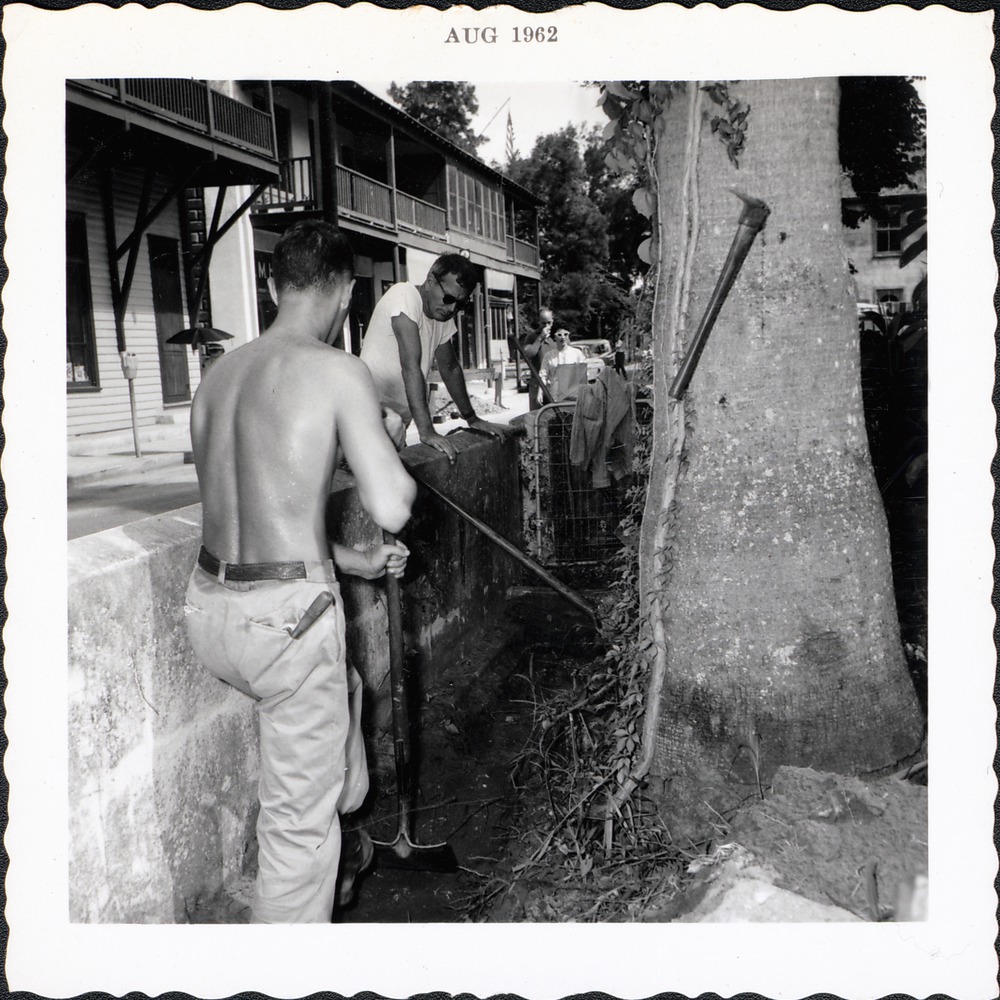 Archaeological excavations at the Bennet House, looking North