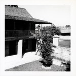 Salcedo House and courtyard, Looking Northeast toward the Castillo de San Marcos, 1967