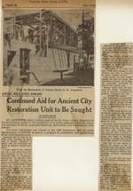 [1961] Continued Aid for Ancient City Restoration Unit To Be Sought