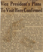 [1963] Vice President's Plans To Visit Here Confirmed