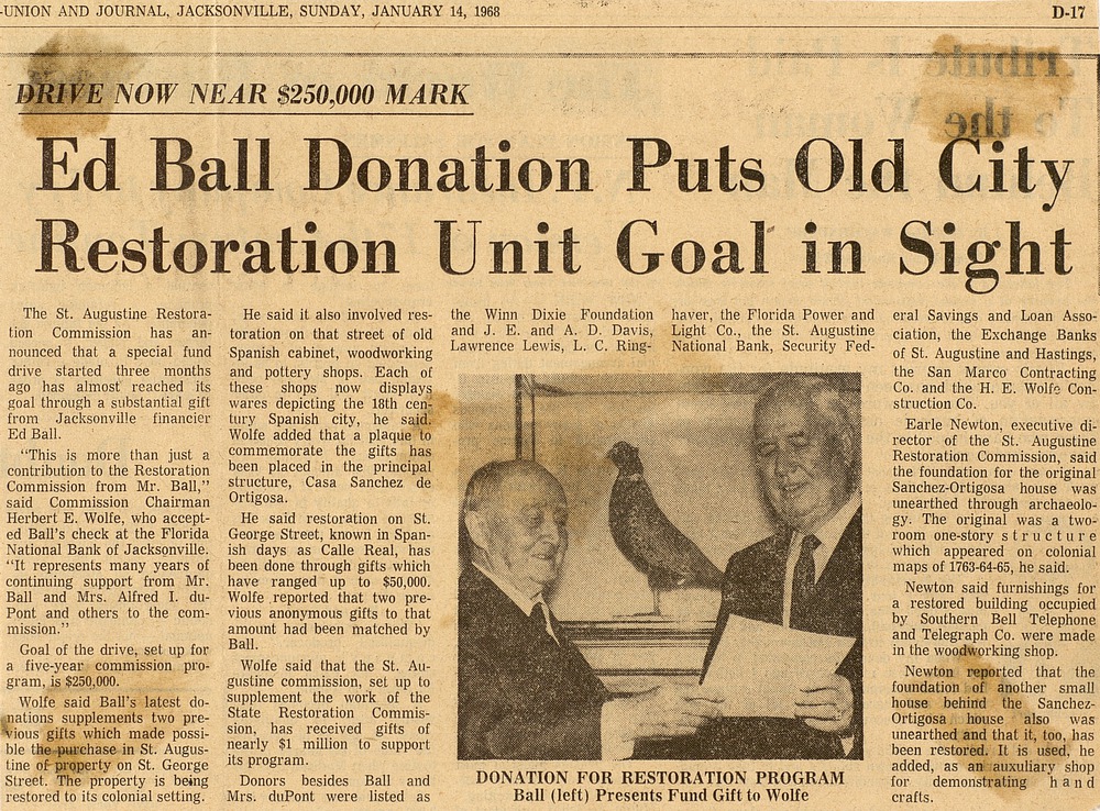 Ed Ball Donation Puts Old City Restoration Unit Goal in Sight - 