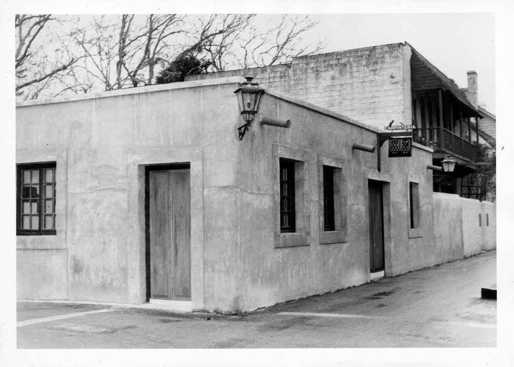 Sanchez de Ortigosa House from corner of St. George Street and Cuna Street, looking Northwest, ca. 1970