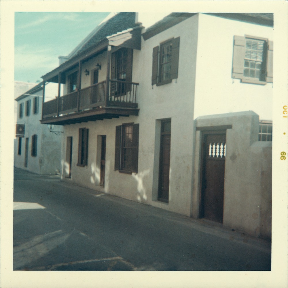 Benet House on St. George Street with Oliveros House in the background, looking Northeast, 1966