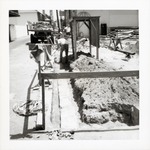 Exposing the original foundations of the Benet Store, from the intersection of St. George Street and Cuna Street, looking South