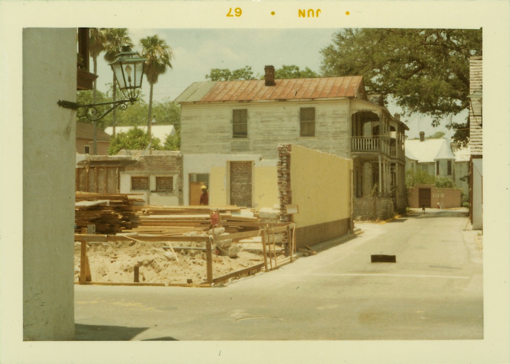 Beginning the reconstruction of Benet Store, looking West, 1967